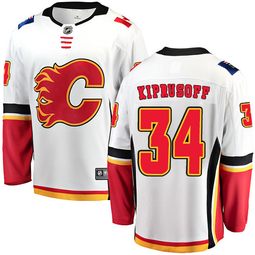 Herren Calgary Flames Eishockey Trikot Miikka Kiprusoff #34 Breakaway Weiß Fanatics Branded Auswärts